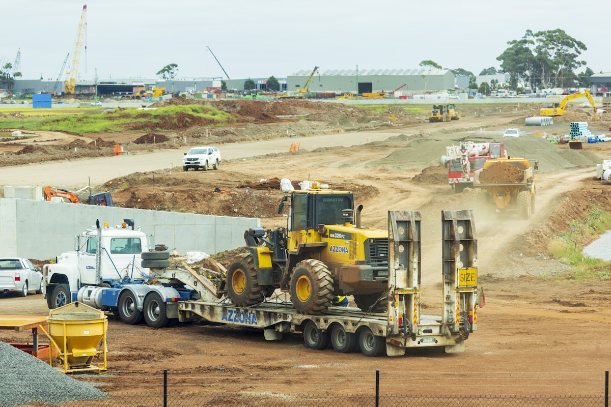 Excavator on construction site